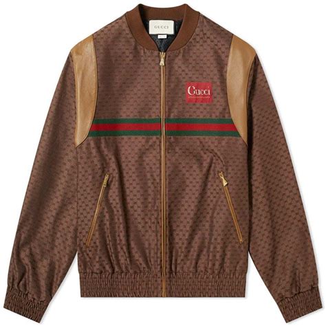 mens varsity jacket gucci|gucci gg print jacket men's.